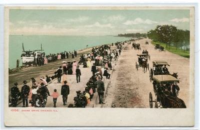 Lake Shore Drive Chicago Illinois 1907c postcard