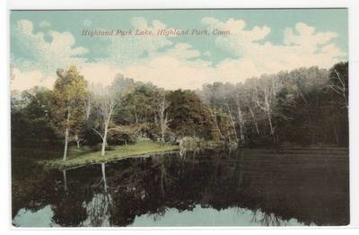 Highland Park Lake Connecticut 1910c postcard