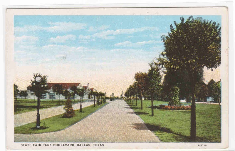 State Fair Park Boulevard Dallas Texas 1920s postcard
