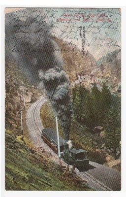 Incline Railroad Manitou Pikes Peak Railway Colorado 1909 postcard