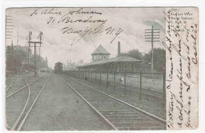 East West Bound Depots CRR Plainfield New Jersey 1907 postcard