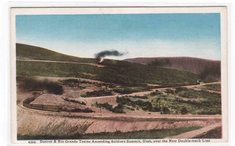 D&amp;RG Denver &amp; Rio Grande Railroad Train Soldiers Summit Utah postcard