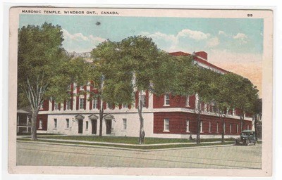 Masonic Temple Windsor Ontario Canada 1926 postcard