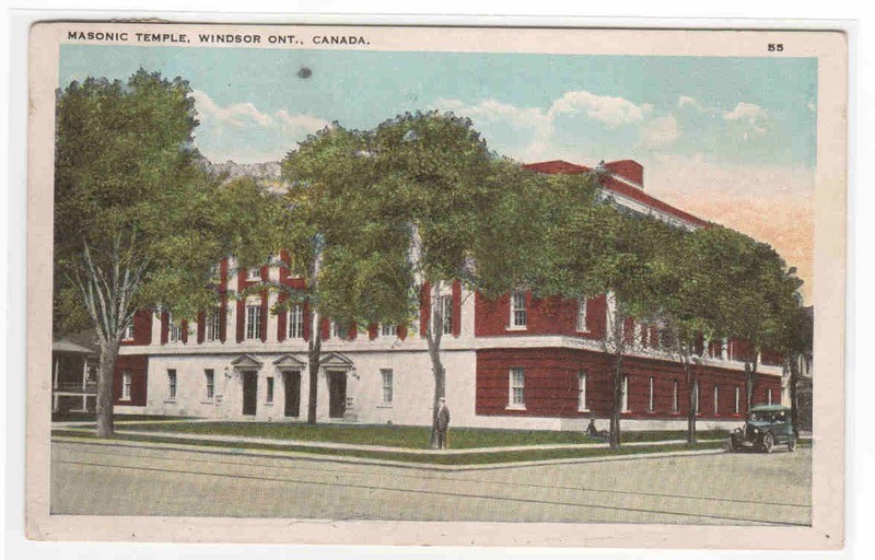 Masonic Temple Windsor Ontario Canada 1926 postcard