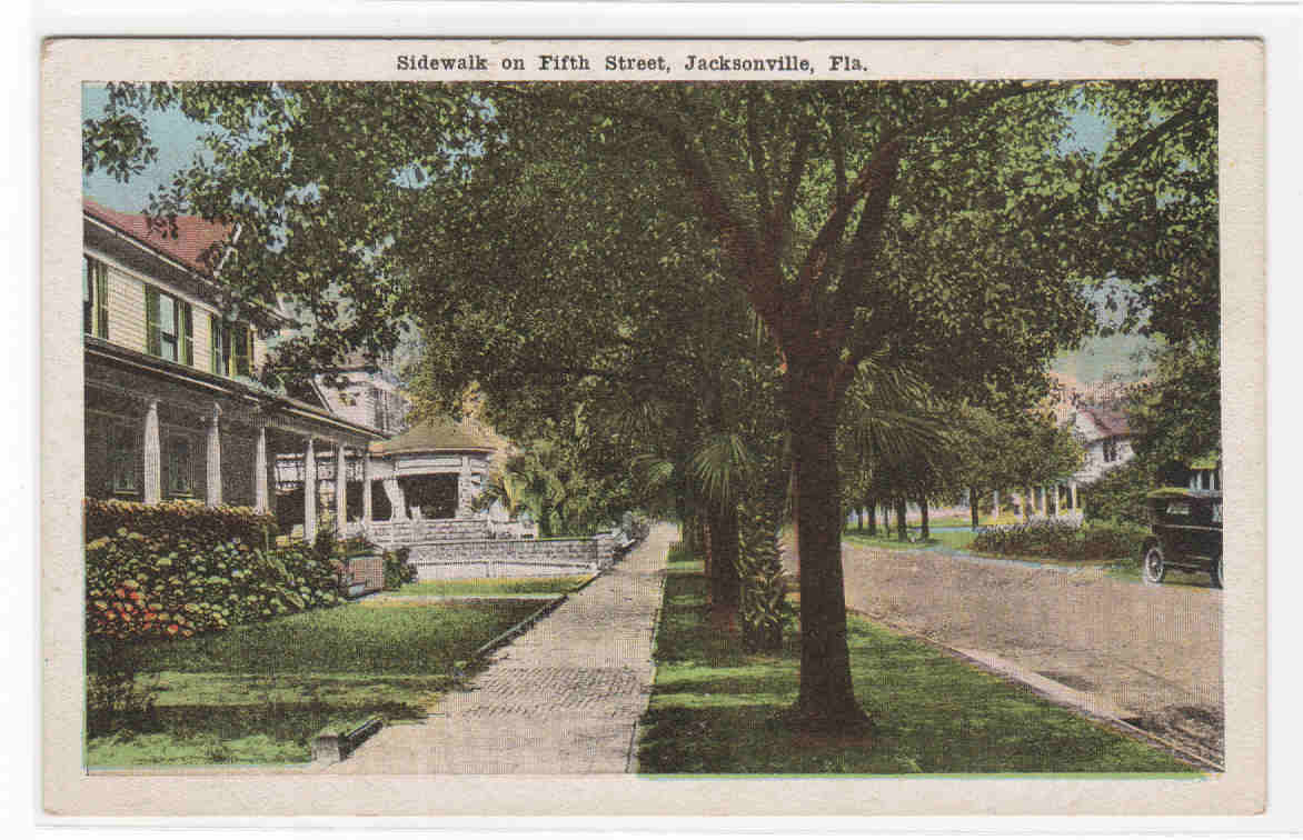 Fifth Street Jacksonville Florida 1920c postcard