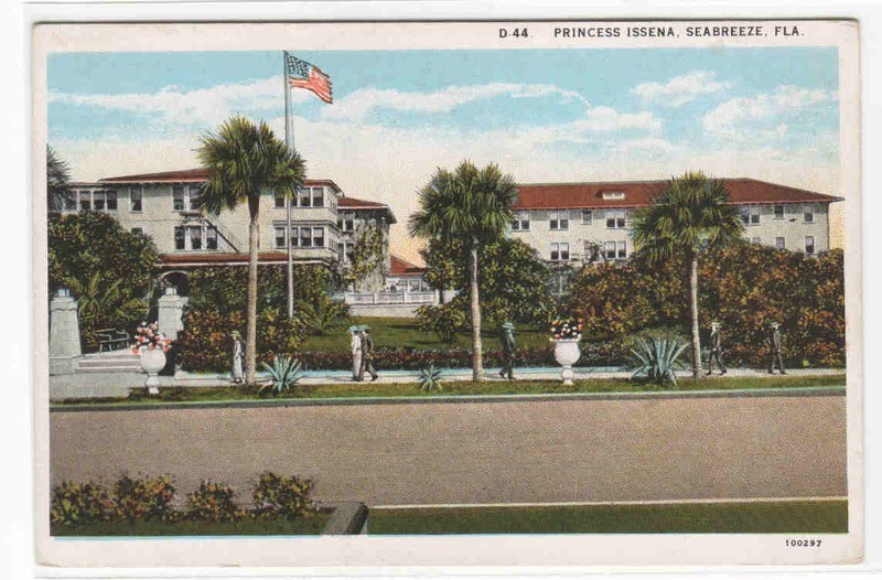 Princess Issena Hotel Seabreeze Florida 1920c postcard