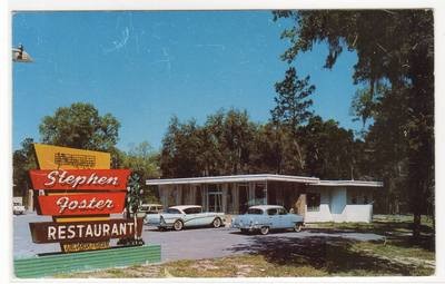 Stephen Foster Restaurant Cars US 19 98 Fannin Springs Florida postcard