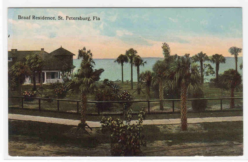 Braaf Residence St Petersburg Florida 1910c postcard