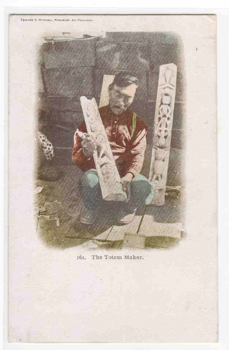 Totem Maker Native American Indian 1905c postcard