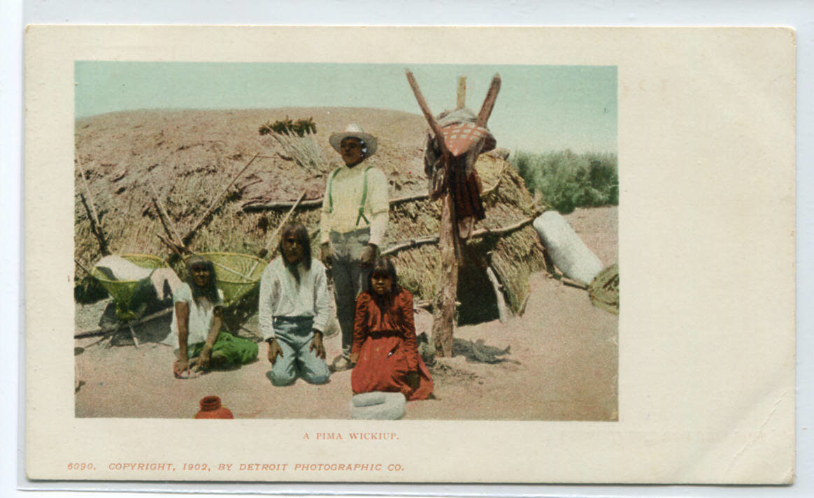 Pima Wickiup Native American Indians 1905c postcard