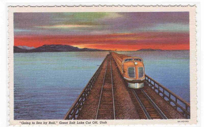 Southern Pacific Railroad Train Streamliner Salt Lake Utah postcard