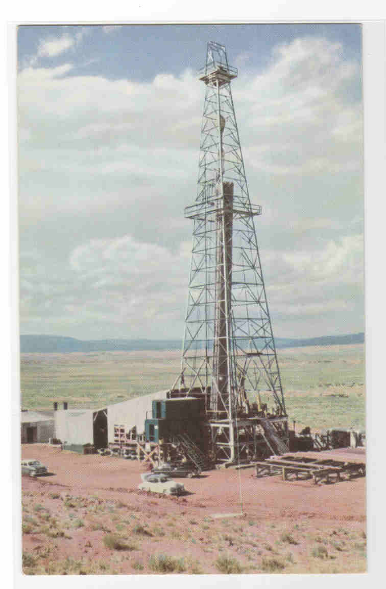 Oil Well Unitah Basin Vernal Duchesne Utah 1950s postcard