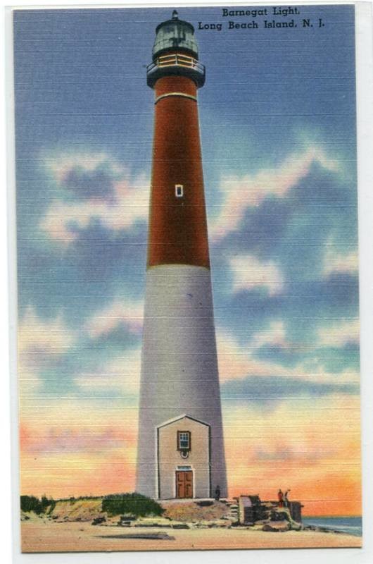Barnegat Light Lighthouse Long Beach Island New Jersey postcard