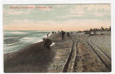 Gathering Moonstones Redondo Beach Los Angeles California 1910c postcard