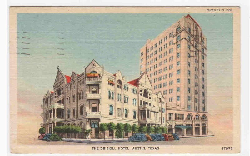 Driskill Hotel Austin Texas 1945 linen postcard