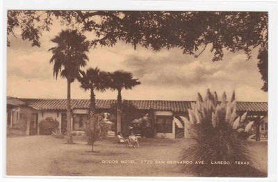Dodds Motel Laredo Texas sepia tone postcard