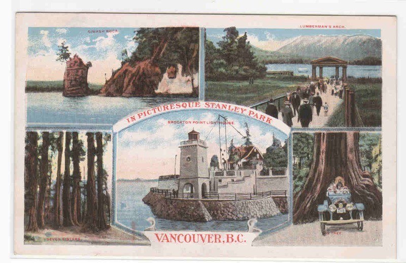 Brockton Point Lighthouse Stanley Park Vancouver Canada Multi View postcard