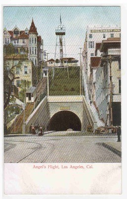 Angels Flight Incline Railway Los Angeles California 1910c postcard