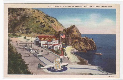 Flying Boat Planes Airport Catalina Island California postcard