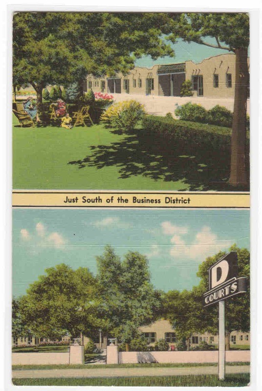 D Courts Motel Carlsbad New Mexico linen postcard
