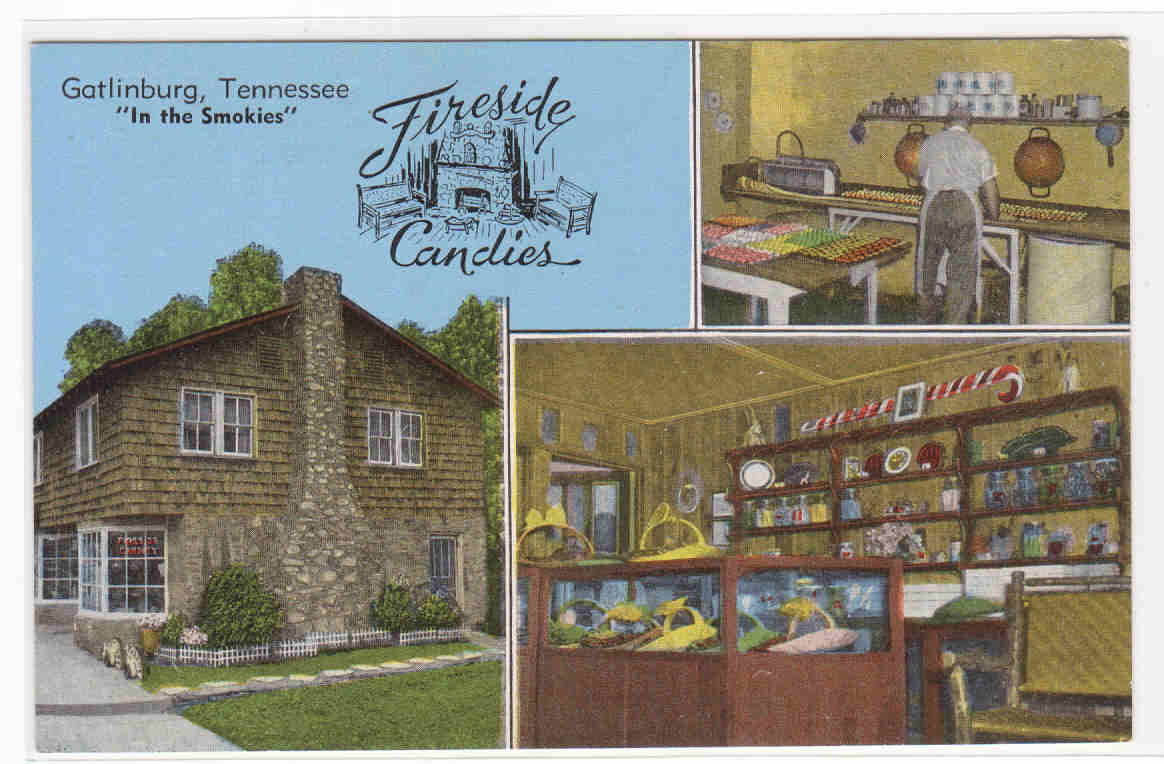 Fireside Candies Store Gatlinburg Tennessee postcard