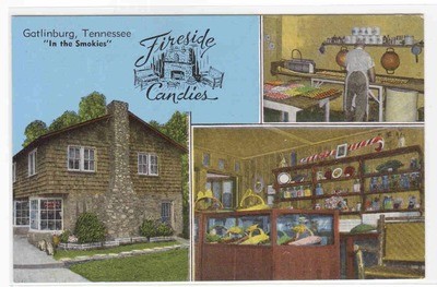 Fireside Candies Store Gatlinburg Tennessee postcard