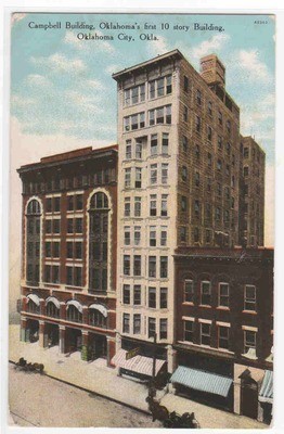 Campbell Building Oklahoma City OK 1910 postcard