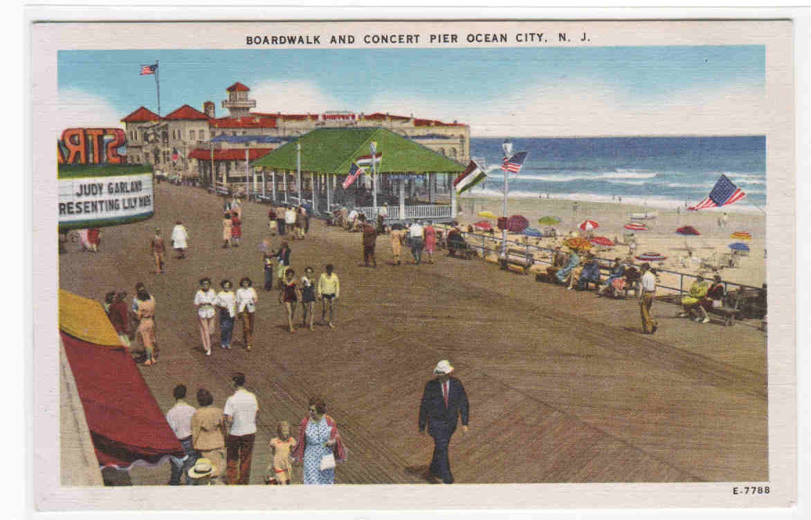 Boardwalk Concert Pier Ocean City New Jersey postcard