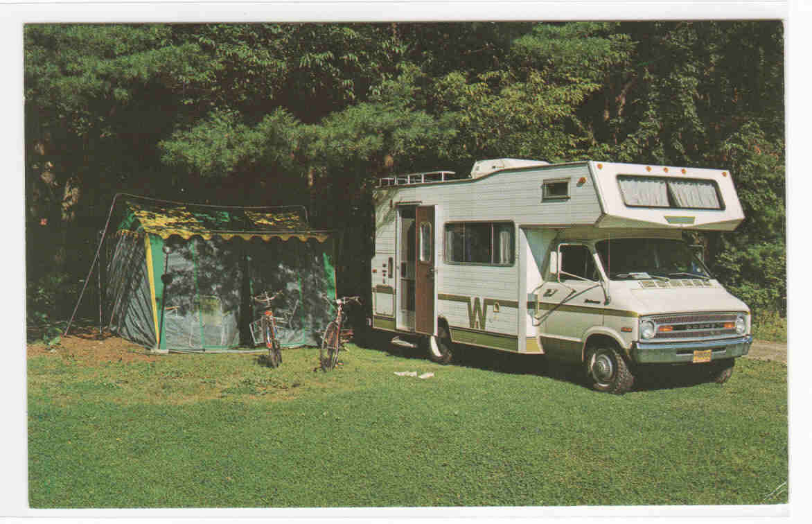 Camper Van Meadow Vale Campsites Mt Vision New York postcard