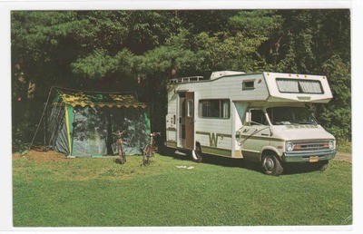 Camper Van Meadow Vale Campsites Mt Vision New York postcard