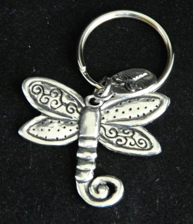 Dragonfly Lead Free Pewter Keychain Purse Charm Made in Canada