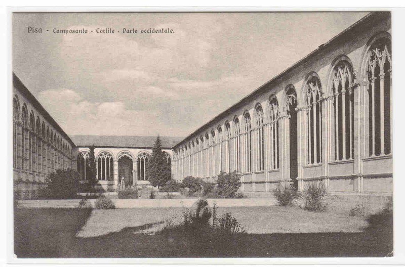 Cortile Parte Occidentale Camposanto Pisa Italy postcard
