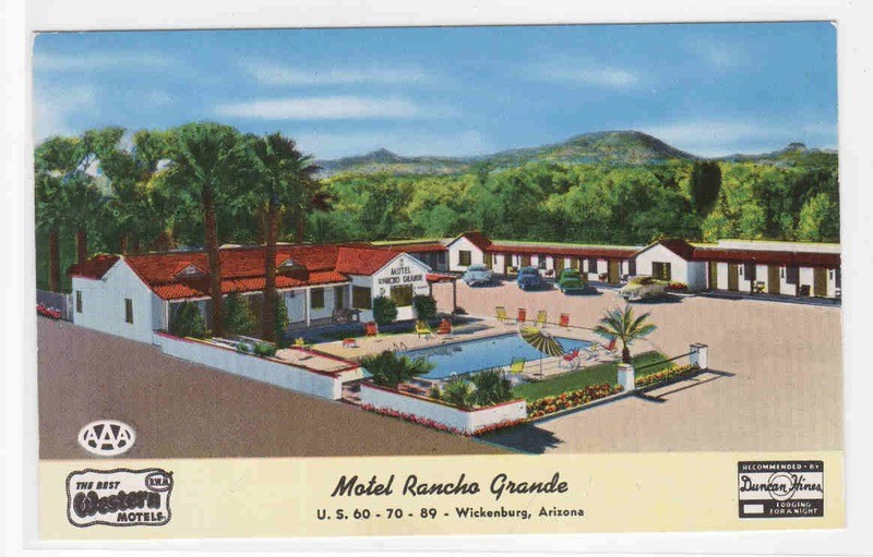 Motel Rancho Grande US 60 Wickenburg Arizona postcard