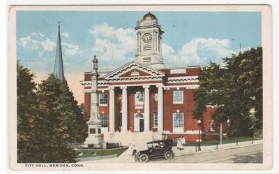 City Hall Meriden Connecticut 1917 postcard