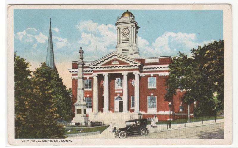 City Hall Meriden Connecticut 1917 postcard