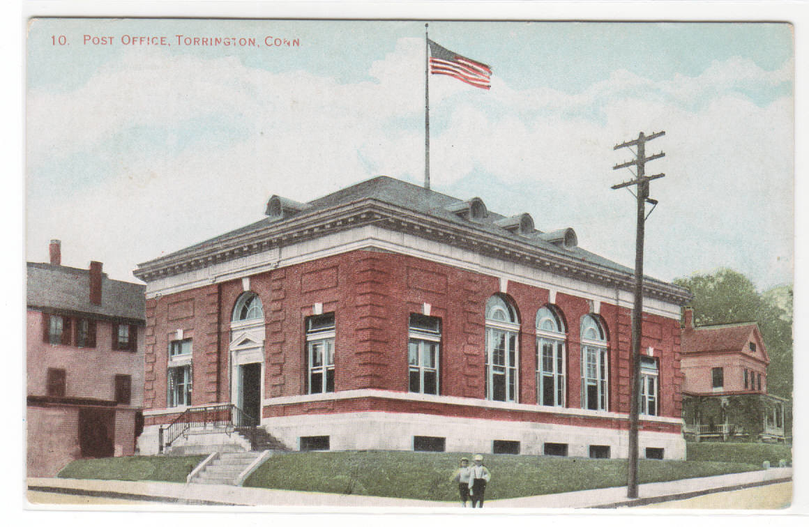 Post Office Torrington Connecticut 1910c postcard
