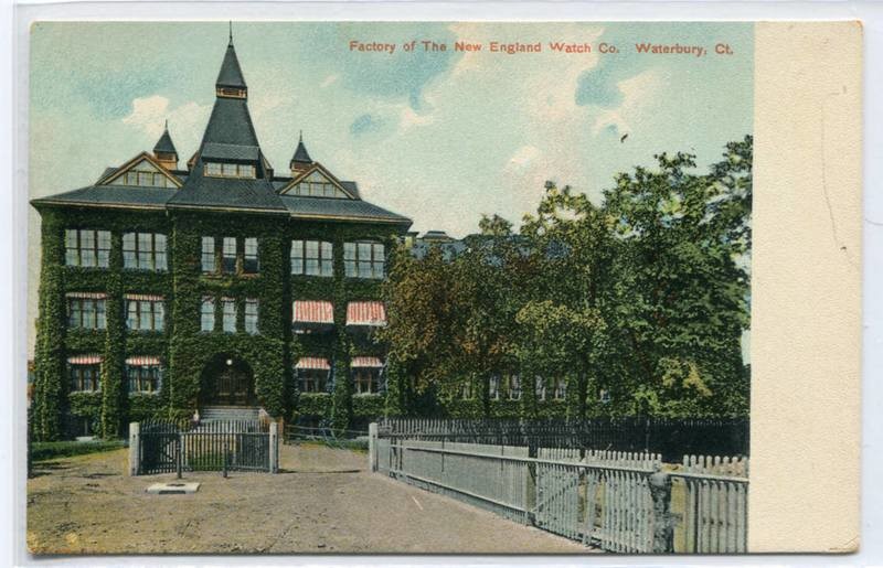 New England Watch Co Factory Waterbury Connecticut 1910c postcard