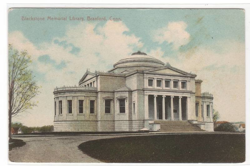 Blackstone Memorial Library Branford Connecticut 1910c postcard