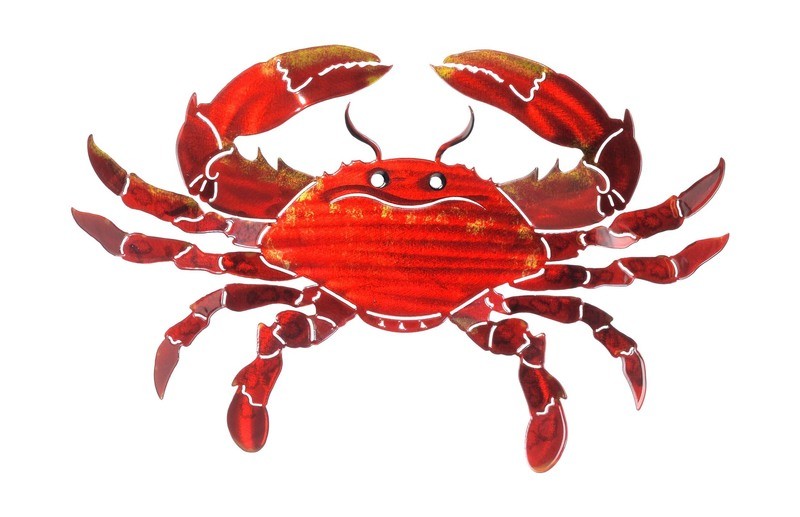 Orange Crab Seashore Ocean 3D Metal Wall Art Home Decor Made in USA