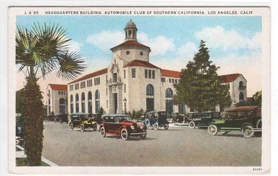 Automobile Club Cars Los Angeles California 1920c postcard