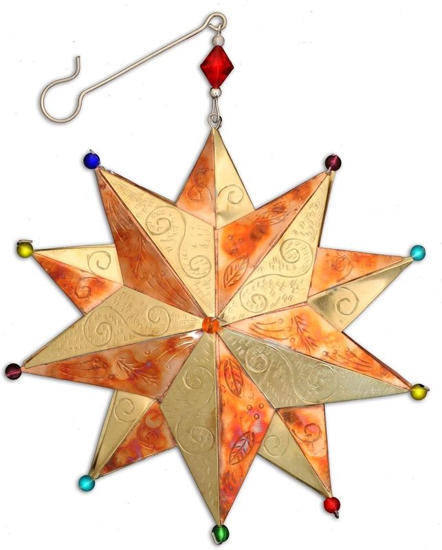 Elegant Star Celestial Ornament Metal Fair Trade Pilgrim Imports