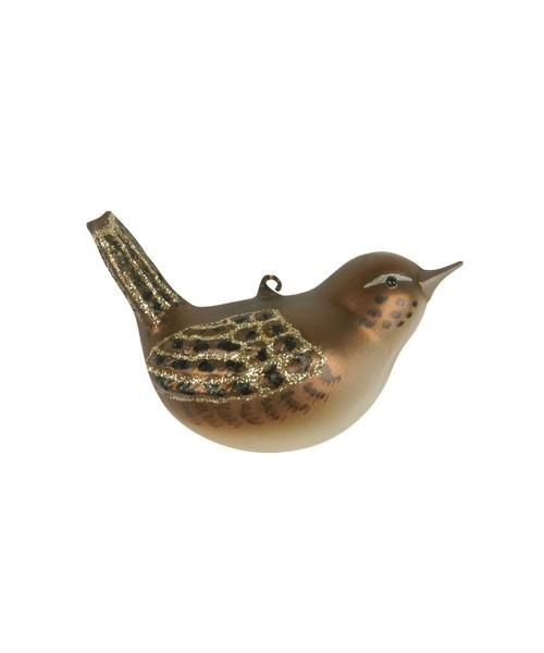 House Wren Blown Glass Handcrafted Bird Cobane Christmas Ornament