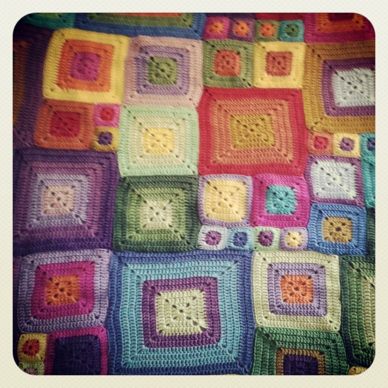 Manta de ganchillo para sofá, &quot;Klimt&quot; (crochet blanket)