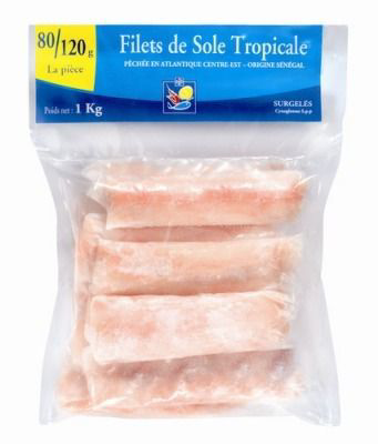 Filets de Sole tropicale du Sénégal - SURGELÉ - 1kg - 8.99€/kg