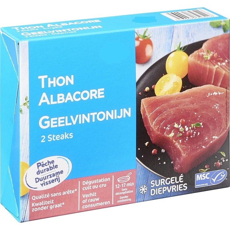 2 Steaks de thon Albacore - SURGELÉS - 250g