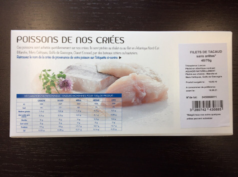 Filets De Tacaud Sans Peau Et Sans Arêtes 40/70gr - Surgelé - 480 g