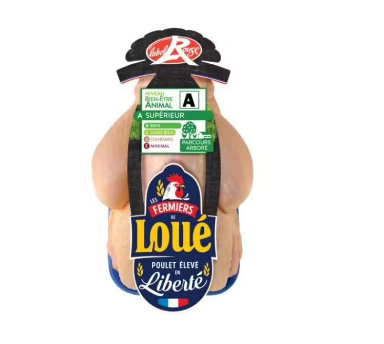 Poulet fermier noir de Loué, Label rouge, 1.4 kg - Poulet de Loué noir Label rouge