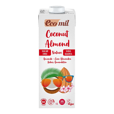 Lait de Coco et d'Amande Bio, 1Litre - Vegan - Sans produit laitier ni ingrédients d'origine animale - Lait bio