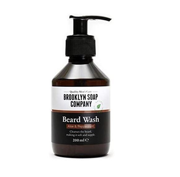 Shampoing à barbe, savon à barbe Beard Wash 200 ml - Au parfum naturel de romarin et menthe poivrée - Cosmétiques naturels de la BROOKLYN SOAP COMPANY