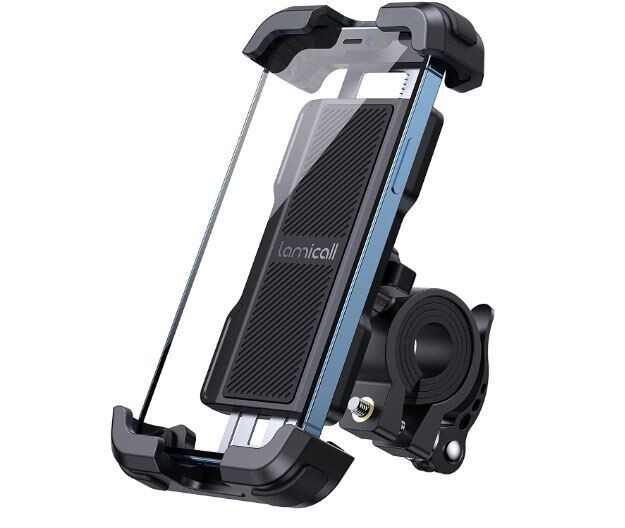 Support Téléphone Vélo Moto - Lamicall  Guidonavec - Rotation 360° - Pour iPhone 13, 12 Pro Max Mini, 11, XS Max, X, 8, 7, 6, Samsung S10 S9, Huawei, 4.7-6.8 Pouces Smartphones